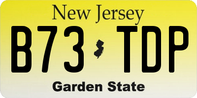NJ license plate B73TDP