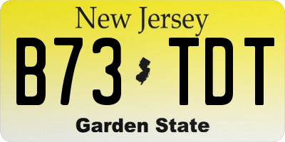 NJ license plate B73TDT