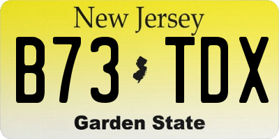 NJ license plate B73TDX