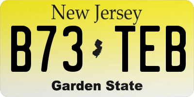 NJ license plate B73TEB