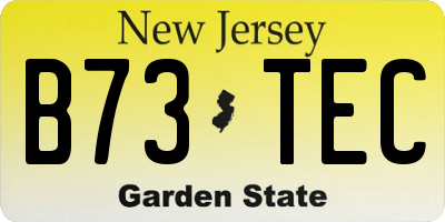 NJ license plate B73TEC