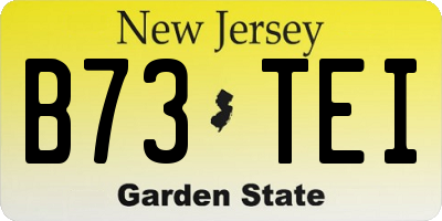 NJ license plate B73TEI