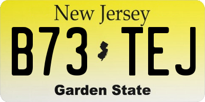 NJ license plate B73TEJ