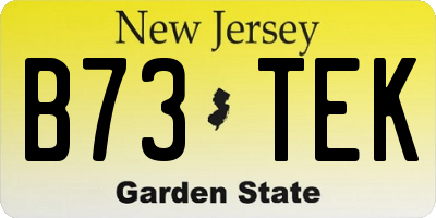 NJ license plate B73TEK