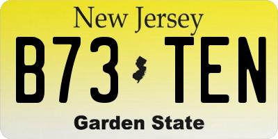NJ license plate B73TEN