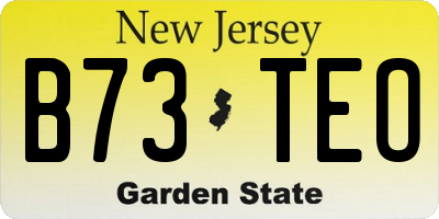 NJ license plate B73TEO