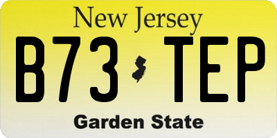 NJ license plate B73TEP