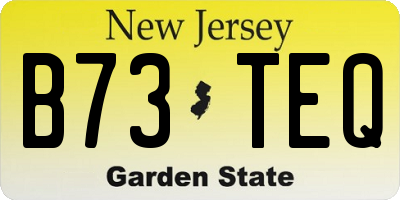 NJ license plate B73TEQ