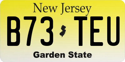 NJ license plate B73TEU