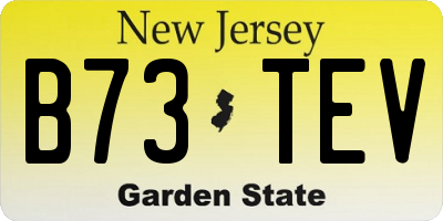 NJ license plate B73TEV