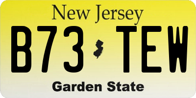 NJ license plate B73TEW