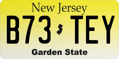 NJ license plate B73TEY