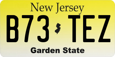 NJ license plate B73TEZ
