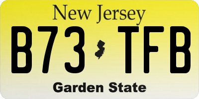NJ license plate B73TFB