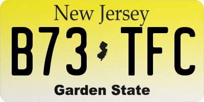 NJ license plate B73TFC