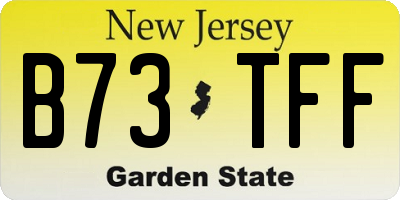 NJ license plate B73TFF