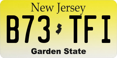 NJ license plate B73TFI