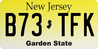 NJ license plate B73TFK