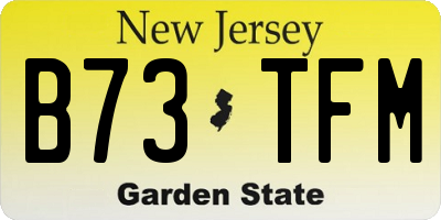 NJ license plate B73TFM