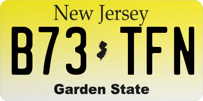 NJ license plate B73TFN