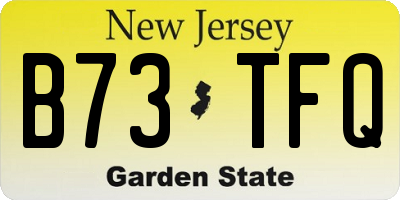 NJ license plate B73TFQ