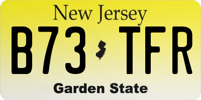NJ license plate B73TFR
