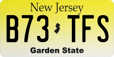 NJ license plate B73TFS