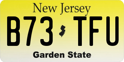 NJ license plate B73TFU