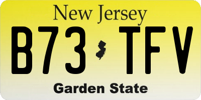 NJ license plate B73TFV