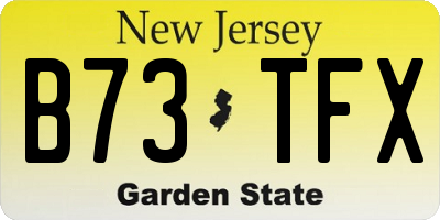 NJ license plate B73TFX