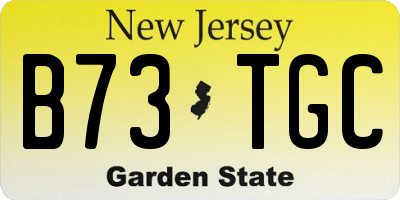 NJ license plate B73TGC