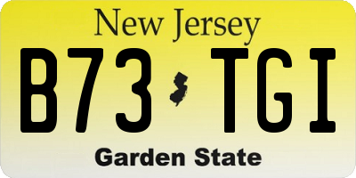 NJ license plate B73TGI
