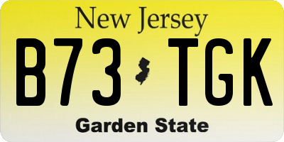 NJ license plate B73TGK