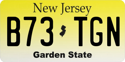 NJ license plate B73TGN