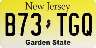 NJ license plate B73TGQ