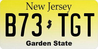 NJ license plate B73TGT