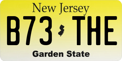 NJ license plate B73THE