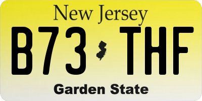 NJ license plate B73THF
