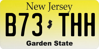 NJ license plate B73THH