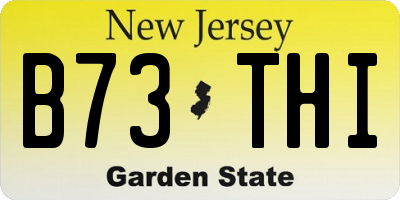 NJ license plate B73THI