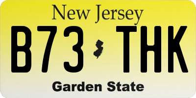 NJ license plate B73THK