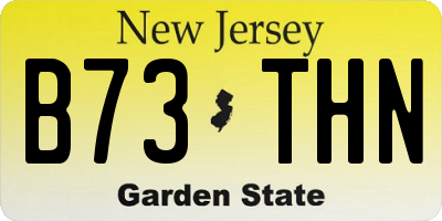 NJ license plate B73THN