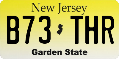 NJ license plate B73THR