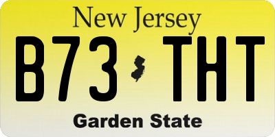 NJ license plate B73THT