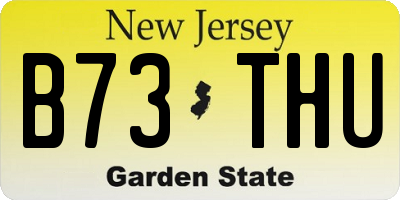 NJ license plate B73THU