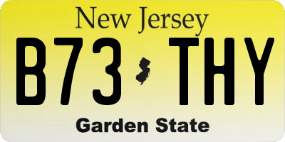 NJ license plate B73THY