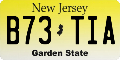 NJ license plate B73TIA