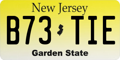 NJ license plate B73TIE