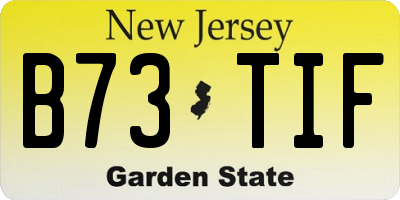 NJ license plate B73TIF