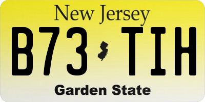 NJ license plate B73TIH